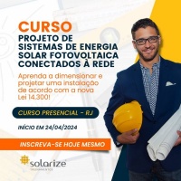 <strong>Leia mais sobre</strong><br />Curso Presencial no RJ: Projeto de Energia Solar Fotovoltaica Conectados à Rede, agora em abril Curso Presencial no RJ: Projeto de Energia Solar Fotovoltaica Conectados à Rede, agora em abril