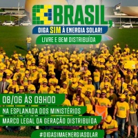 Diga SIM à Energia Solar: manifestação no dia 08/06 em Brasília