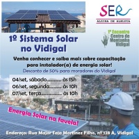Venha conhecer energia solar no Vidigal neste fim de semana!