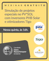 Gravação do webinar: Simulação de projetos com otimizadores TIGO e inversores PHB no PV*SOL