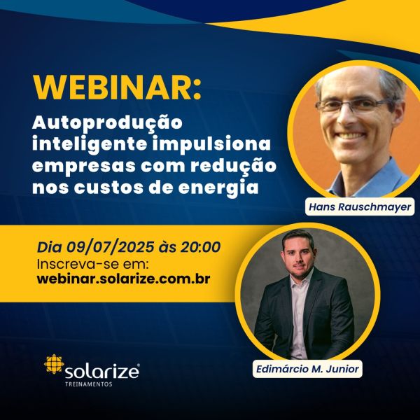 Webinar: autoprodução inteligente impulsiona empresas com redução nos custos de energia